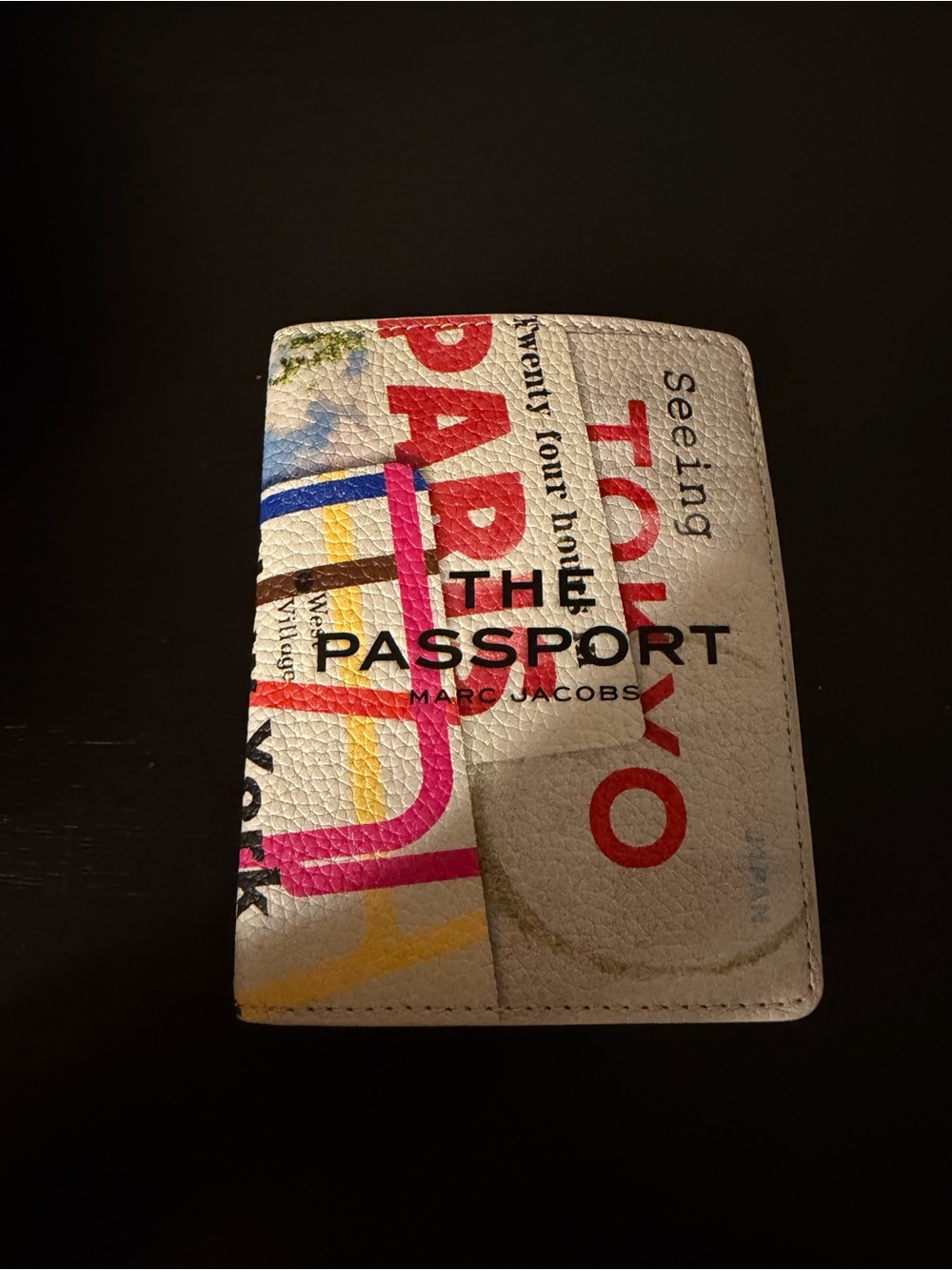 Marc Jacobs 'The Passport' Multicolor Leather Passport Holder - White Base